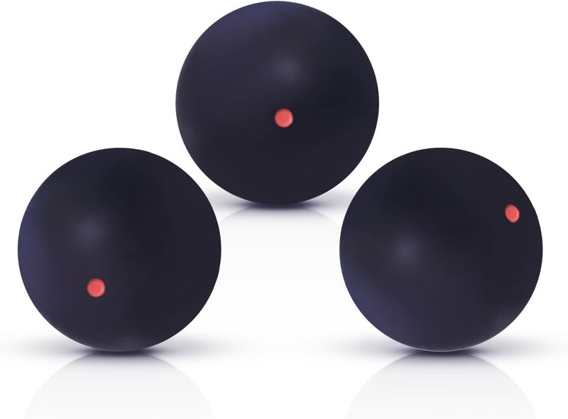 Flylin Single Dot Squash Ball, Squash Balls High Bounce for Competition Training, 37mm Beginner Sports Squash Ball Pack of 3 - Image 1